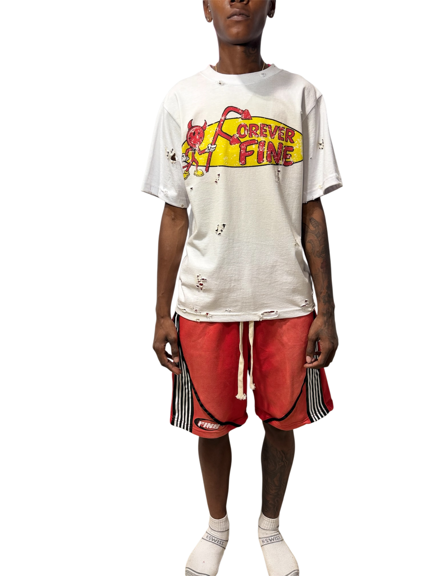 "Red Cherry" Fine Racer Sweatshorts