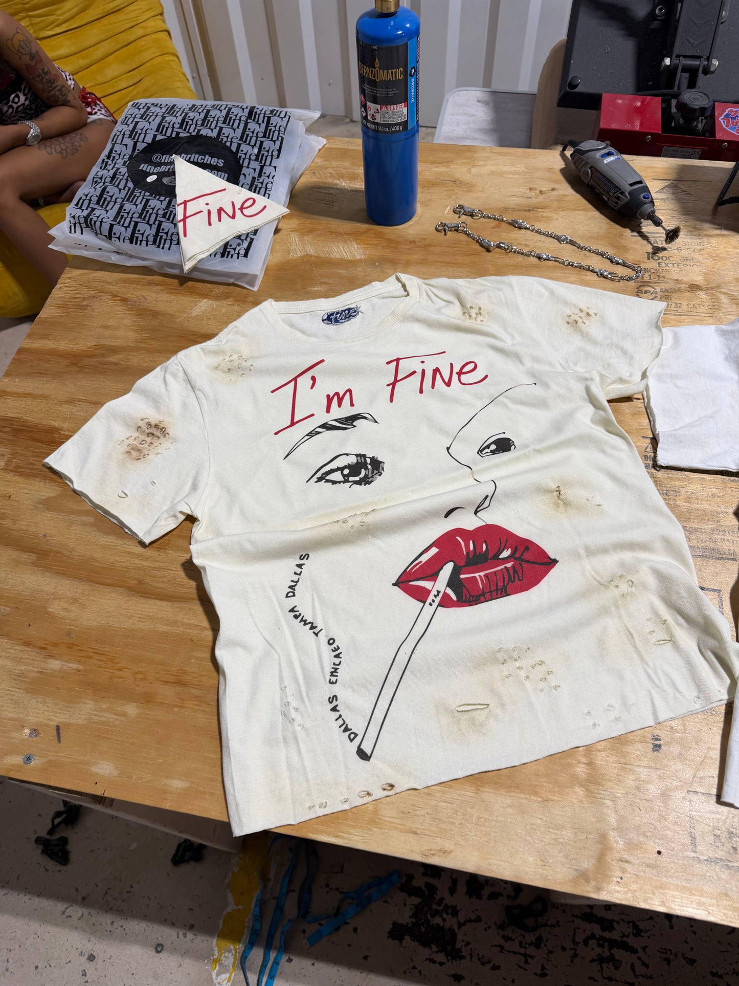 "Im Fine" Smoke Tee