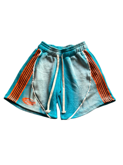 Light Blue & Orange "Splash" Racer Shorts