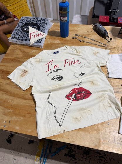 "Im Fine" Smoke Tee