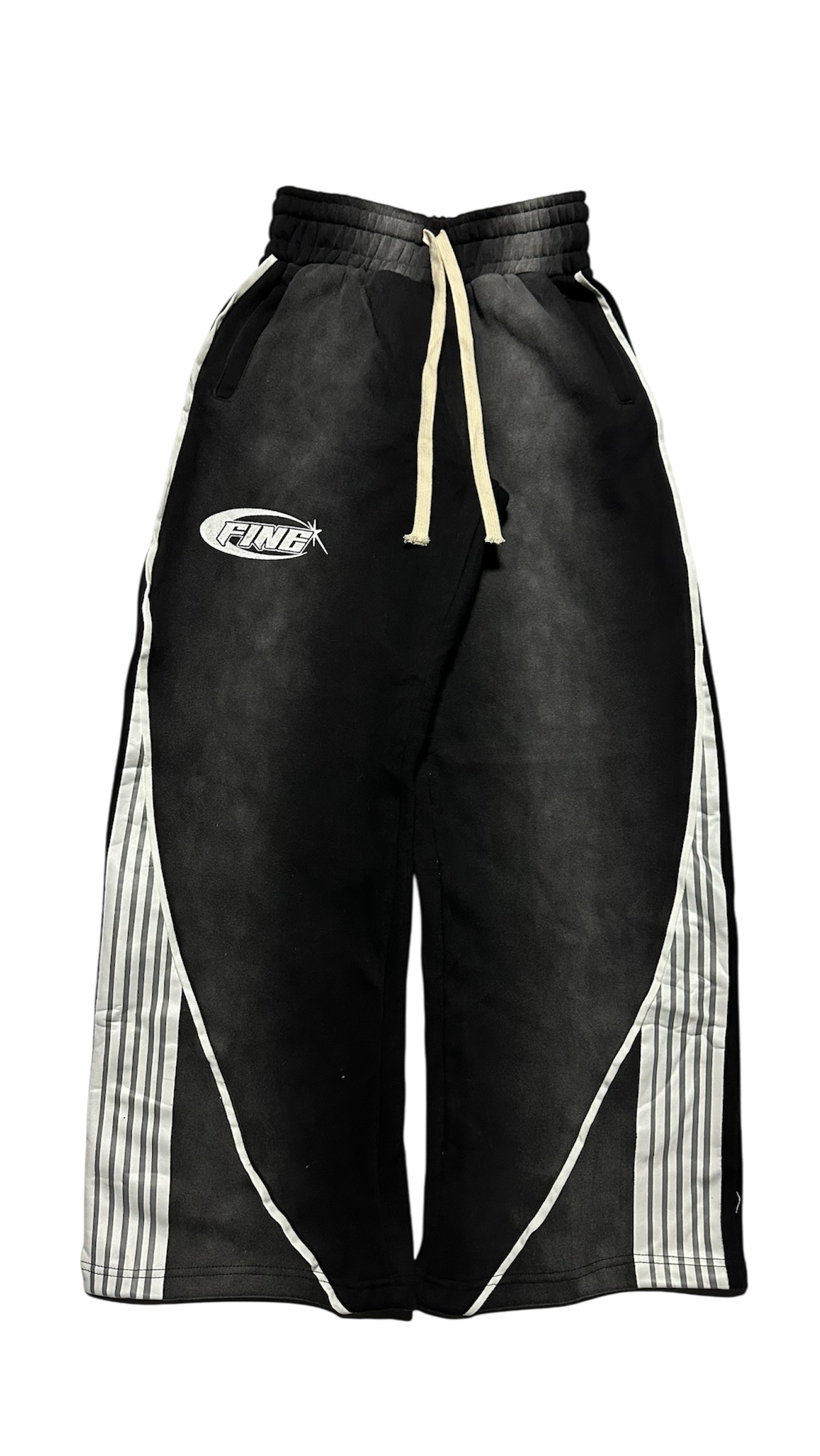 Black Fine "Racer" Sweatpants