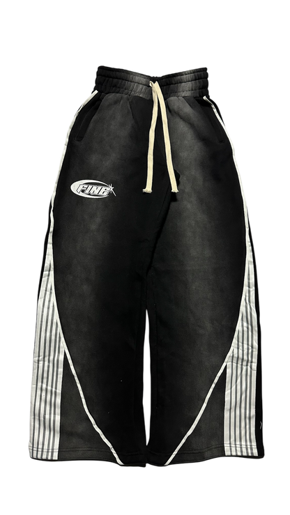 Black Fine "Racer" Sweatpants
