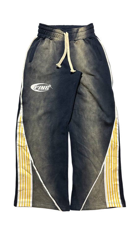Navy Fine "Racer" Sweatpants
