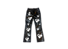 Load image into Gallery viewer, &quot;FINE HEART&quot; VEGAN LEATHER FLARED PANTS
