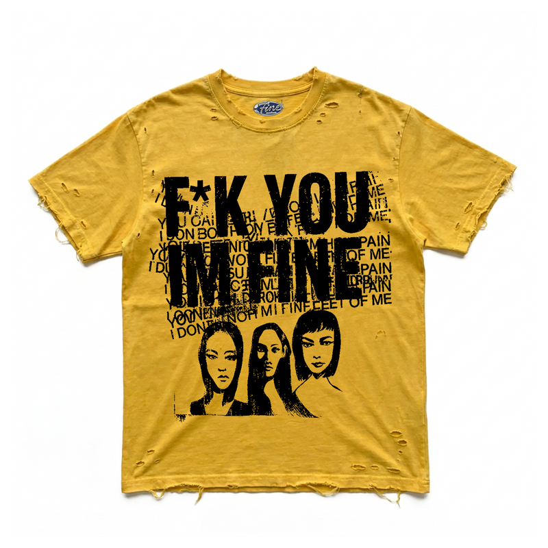 IM FINE MUSTARD TEE